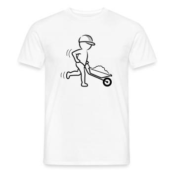Bauarbeiter mit Schubkarre - Männer T-Shirt - Weiß - Vorne - AI Model Male 178 dark (178cm)