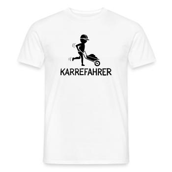 Bauarbeiter mit Schubkarre – KARREFAHRER - Männer T-Shirt - Weiß - Vorne - AI Model Male 178 dark (178cm)