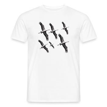 Grues migratrices d’oiseaux - T-shirt homme - blanc - Devant - AI Model Male 178 dark (178cm)