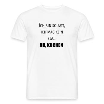 Ich bin so satt, ich mag kein Blatt. Oh, Kuchen - Männer T-Shirt - Weiß - Vorne - AI Model Male 178 dark (178cm)