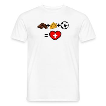 Équipe nationale de football de la Suisse - T-shirt homme - blanc - Devant - AI Model Male 178 dark (178cm)