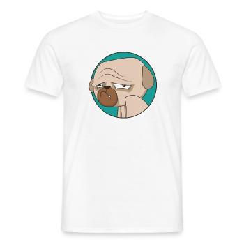 La vie du carlin | Chien | Disparu | Animaux de compagnie | Canine - T-shirt homme - blanc - Devant - AI Model Male 178 dark (178cm)