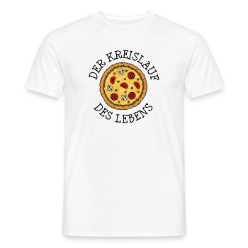 Pizza Pizzeria Salami Italienisch Essen Sprüche - Männer T-Shirt - Weiß - Vorne - AI Model Male 178 dark (178cm)