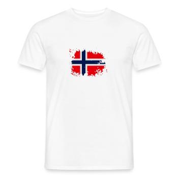 Norway Flag Splash - Men's T-Shirt - white - Front - AI Model Male 178 dark (178cm)