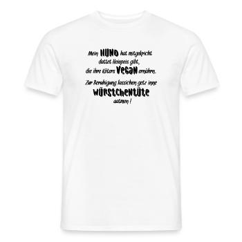 Hundespruch "Mein Hund hat mitgekricht..." - Männer T-Shirt - Weiß - Vorne - AI Model Male 178 dark (178cm)