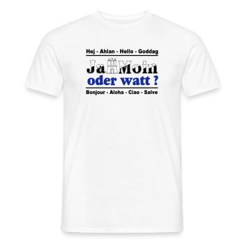 Hamburg , Tradition , Ja Moin oder watt (25) - Männer T-Shirt - Weiß - Vorne - AI Model Male 178 dark (178cm)