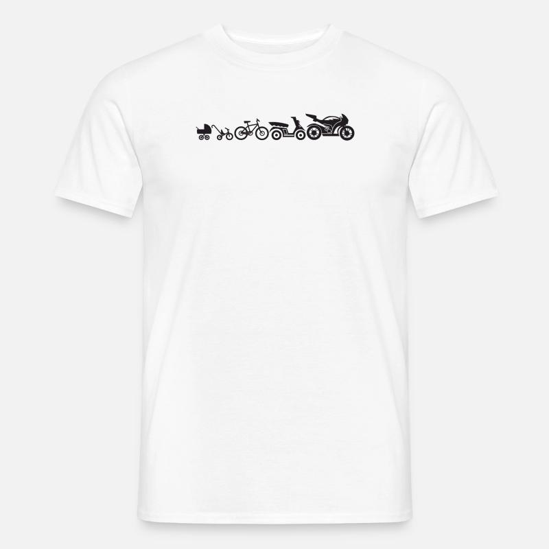 Motorrad Evolution Entwicklung Motorräder Lustig - Männer T-Shirt - Weiß