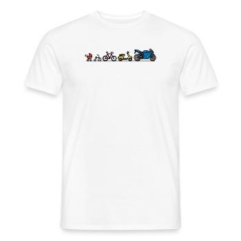 Motorrad Motorräder Evolution Entwicklung Biker - Männer T-Shirt - Weiß - Vorne - AI Model Male 178 dark (178cm)