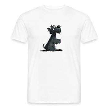 Happy Scottish Terrier I Scottie chiens cadeau - T-shirt homme - blanc - Devant - AI Model Male 178 dark (178cm)