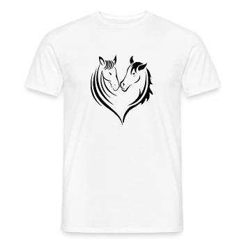 Les amateurs de chevaux coeur chevaux - T-shirt homme - blanc - Devant - AI Model Male 178 dark (178cm)