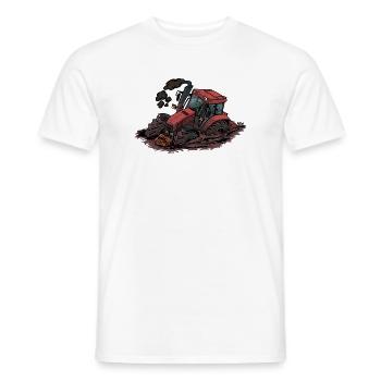 898 Red tractor stuck - Men's T-Shirt - white - Front - AI Model Male 178 dark (178cm)