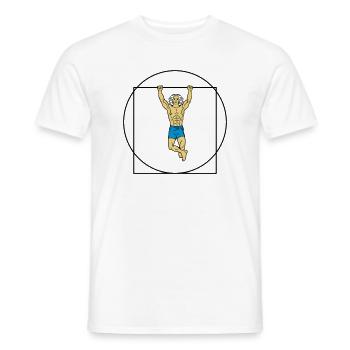 The Vitruvian man in strength (Color) - Men's T-Shirt - white - Front - AI Model Male 178 dark (178cm)