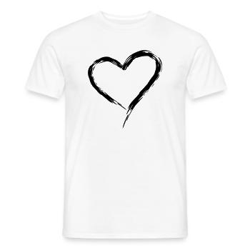coeur amour mariée amour cadre mariage lol grand es - T-shirt homme - blanc - Devant - AI Model Male 178 dark (178cm)
