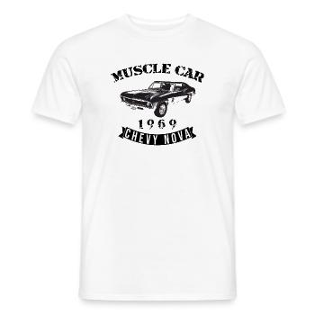Vintage Chevy Nova Design - Men's T-Shirt - white - Front - AI Model Male 178 dark (178cm)
