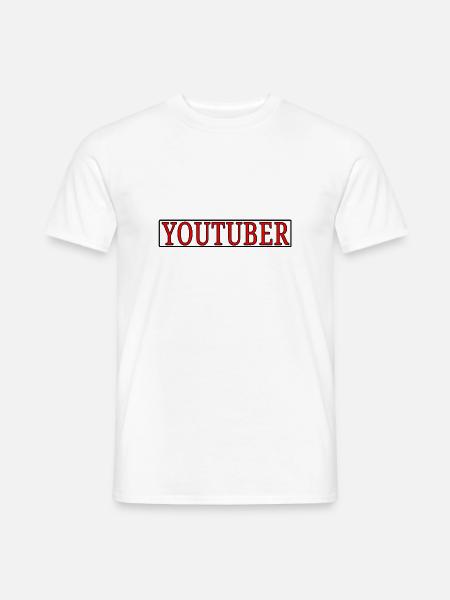 Youtuber Schriftzug - Männer T-Shirt - Weiß