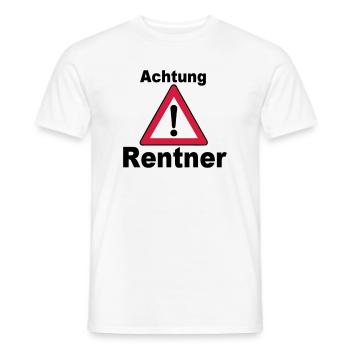Rente Rentner Rentnerin Berufe Achtung Rentner(25) - Männer T-Shirt - Weiß - Vorne - AI Model Male 178 dark (178cm)