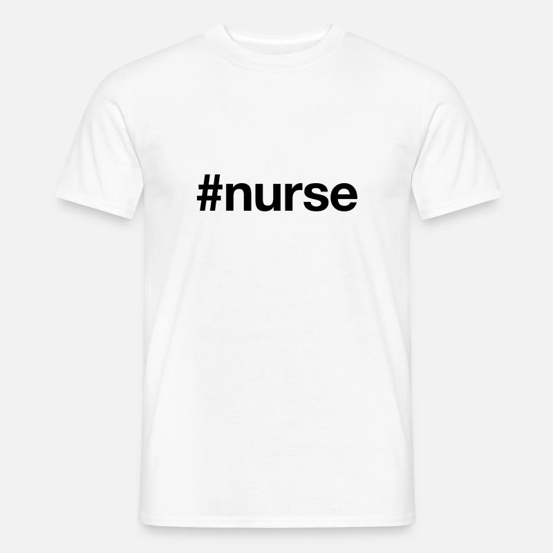 NURSE Hashtag Krankenschwester - Männer T-Shirt - Weiß