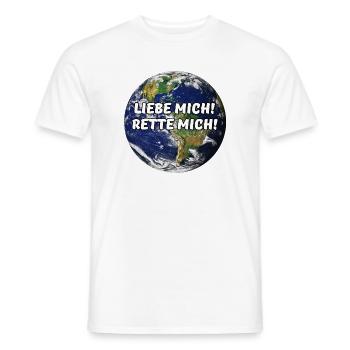 Erde Planet Umweltschutz Klimawandel Spruch - Männer T-Shirt - Weiß - Vorne - AI Model Male 178 dark (178cm)