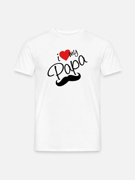 I Love my Papa - Männer T-Shirt - Weiß