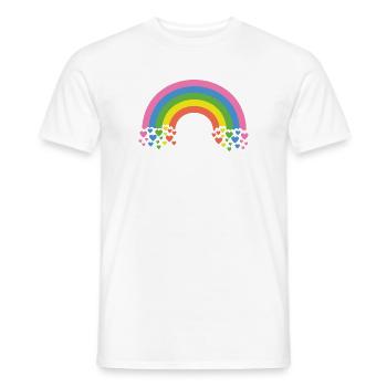 Rainbow with hearts - Men's T-Shirt - white - Front - AI Model Male 178 dark (178cm)