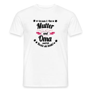2 Titel Mutter & Oma & ich rocke sie beide! - Männer T-Shirt - Weiß - Vorne - AI Model Male 178 dark (178cm)