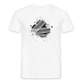 muddy car tire tread brake track in the mud - Men's T-Shirt - white - Front - AI Model Male 178 dark (178cm)