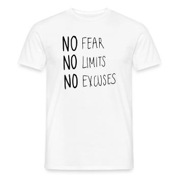 No Fear No Limit No Excuses - Männer T-Shirt - Weiß - Vorne - AI Model Male 178 dark (178cm)