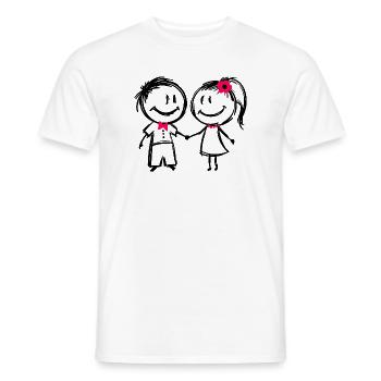 Couple Couple Love Love Romance Relationship - Men's T-Shirt - white - Front - AI Model Male 178 dark (178cm)
