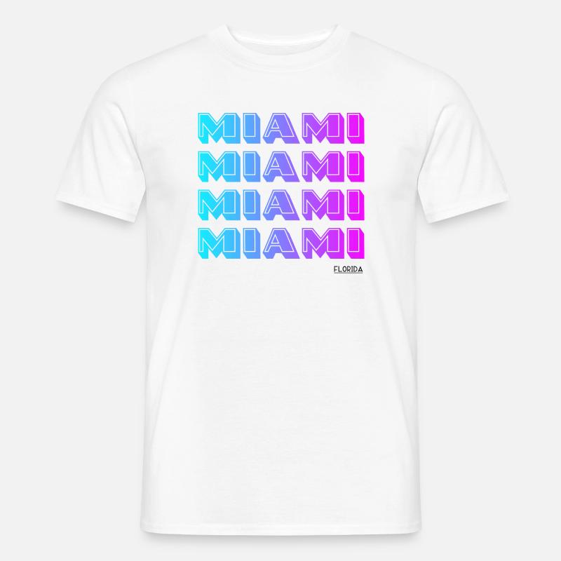 Miami Neon Gradient Muster - Männer T-Shirt - Weiß
