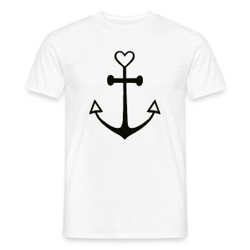 Cute Lines Anker Anchor Glaube Liebe Hoffnung Tatt - Männer T-Shirt - Weiß - Vorne - AI Model Male 178 dark (178cm)
