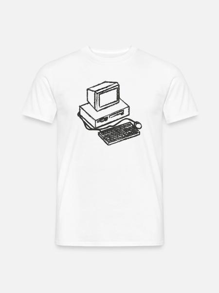 T-Shirt PC Computer Vintage Computer Geschenkidee - Männer T-Shirt - Weiß