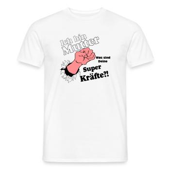 Mutter,Mama,Muttertag, Mutter , super Kräfte(25) - Männer T-Shirt - Weiß - Vorne - AI Model Male 178 dark (178cm)