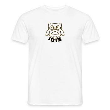 Leuchtende Eulen-IBIS Illustration - Männer T-Shirt - Weiß - Vorne - AI Model Male 178 dark (178cm)