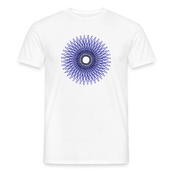 Blue radial star pattern - Men's T-Shirt - white - Front - AI Model Male 178 dark (178cm)
