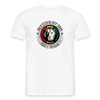 Reggae Lion Motif - Men's T-Shirt - white - Front - AI Model Male 178 dark (178cm)