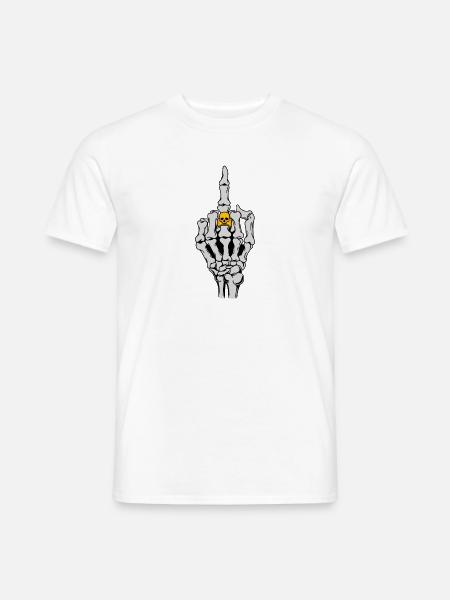 Rock rocker heavy metal hard rock skelet - Heren T-shirt - wit