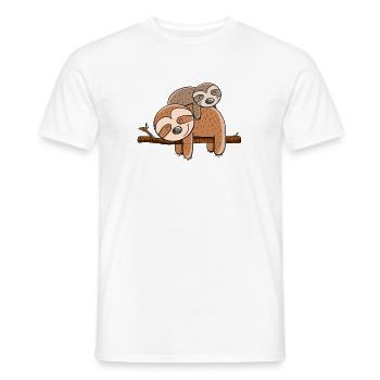 Zwei faule Faultiere I Chillende Tiere I Faulenzer - Männer T-Shirt - Weiß - Vorne - AI Model Male 178 dark (178cm)