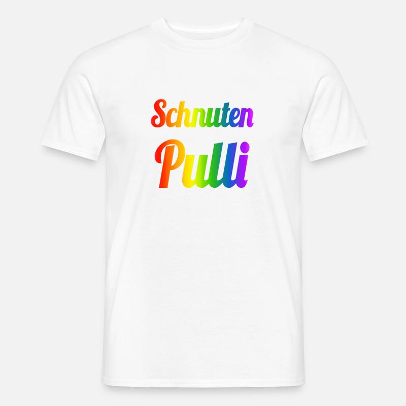 Schnutenpulli in Regenbogen Farben - Männer T-Shirt - Weiß