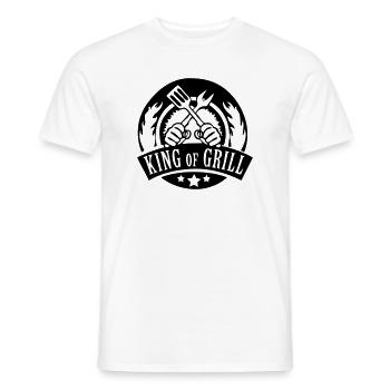 king of grill - Men's T-Shirt - white - Front - AI Model Male 178 dark (178cm)