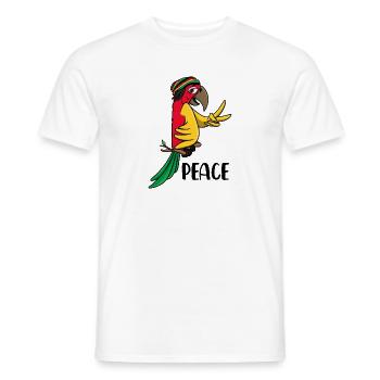 Papagei Jamaika Reggae Reggaemusik Liebe Frieden - Männer T-Shirt - Weiß - Vorne - AI Model Male 178 dark (178cm)