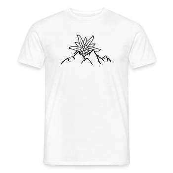 Logo sun mountain flower - Men's T-Shirt - white - Front - AI Model Male 178 dark (178cm)