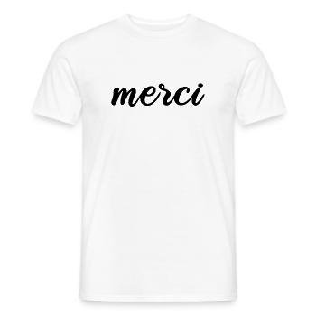 Merci Frankreich Danke Französisch - Männer T-Shirt - Weiß - Vorne - AI Model Male 178 dark (178cm)