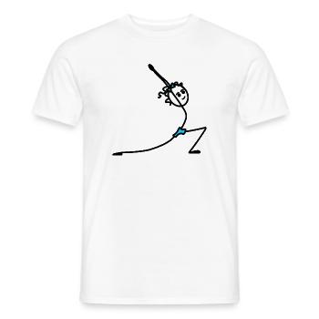 yoga exercise sun salutation - Men's T-Shirt - white - Front - AI Model Male 178 dark (178cm)