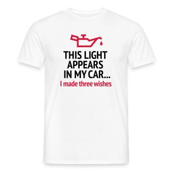 Funny blonde joke driver's license car driving oil - Men's T-Shirt - white - Front - AI Model Male 178 dark (178cm)