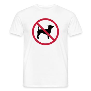 No dog prohibited sign outline shadow clipart - Men's T-Shirt - white - Front - AI Model Male 178 dark (178cm)