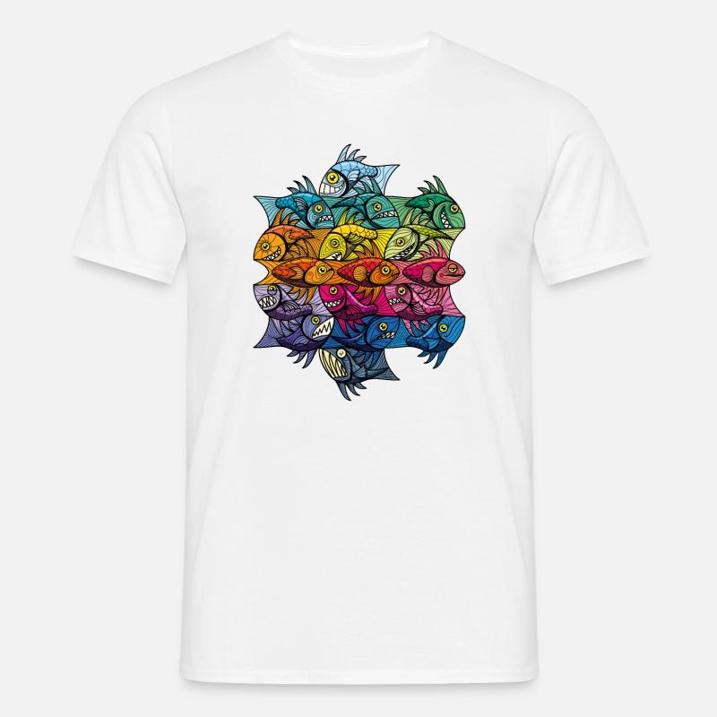 Escherfish style Pattern V - Männer T-Shirt - Weiß