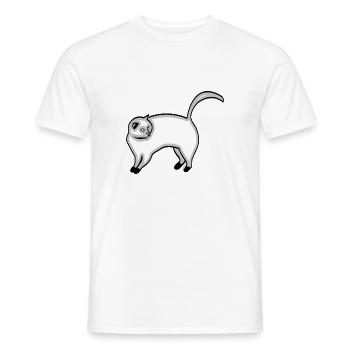 chat - T-shirt homme - blanc - Devant - AI Model Male 178 dark (178cm)
