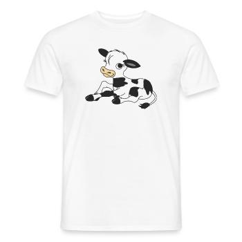 Noir, Veau blanc, Veau - T-shirt homme - blanc - Devant - AI Model Male 178 dark (178cm)
