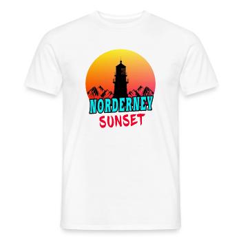 Norderney Sunset Leuchtturm Design / Geschenkidee - Männer T-Shirt - Weiß - Vorne - AI Model Male 178 dark (178cm)