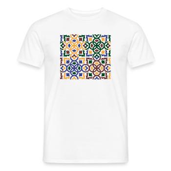 Andalusian Tiles 3 (face mask) - Men's T-Shirt - white - Front - AI Model Male 178 dark (178cm)